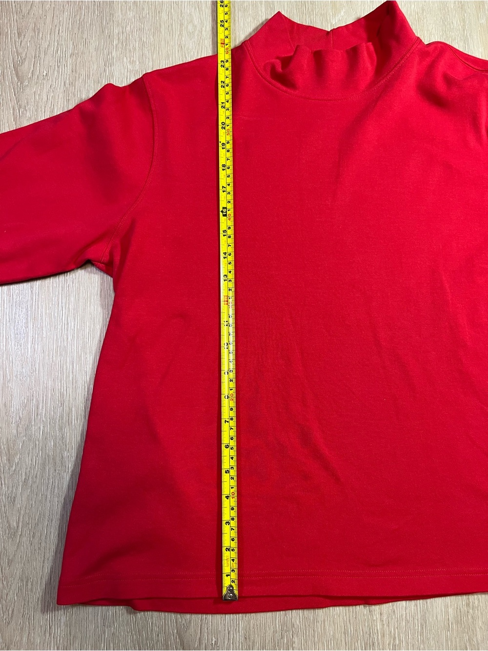 Lands’ End Rich Red Mock Neck Minimalist Chic Top - Picture 4 of 6